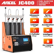 ANCEL JC400 Fuel Injector Cleaning Machine Ultrasonic GDI PFI 4 Cylinder 0~20Bar