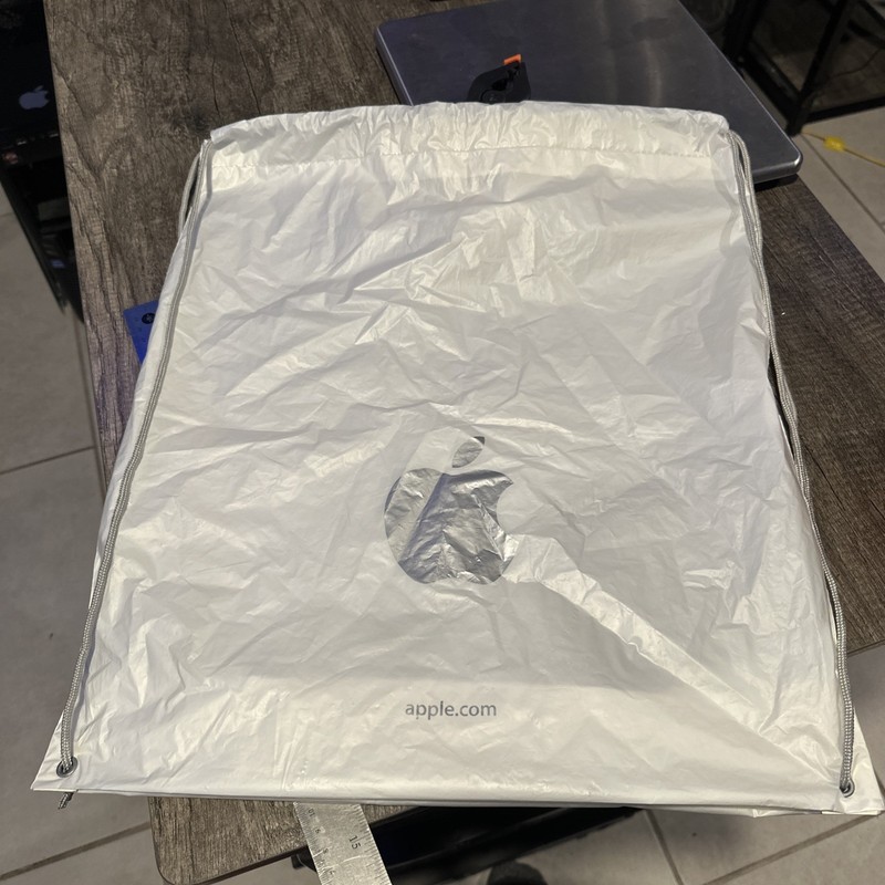 Genuine Apple Store Shopping Bag Backpack Drawstring  16x19~RARE COLLECTIBLE.