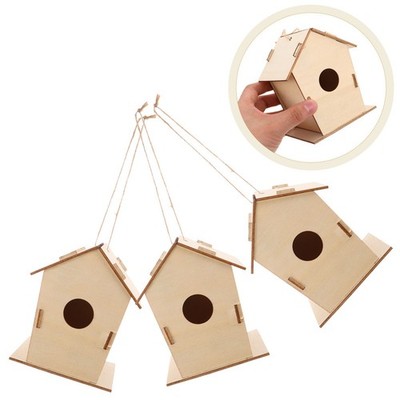 6 Pcs Vogelhaus Holz DIY-Nistkasten Vogelhaus-bausatz Für Kinder Holzhandwerk