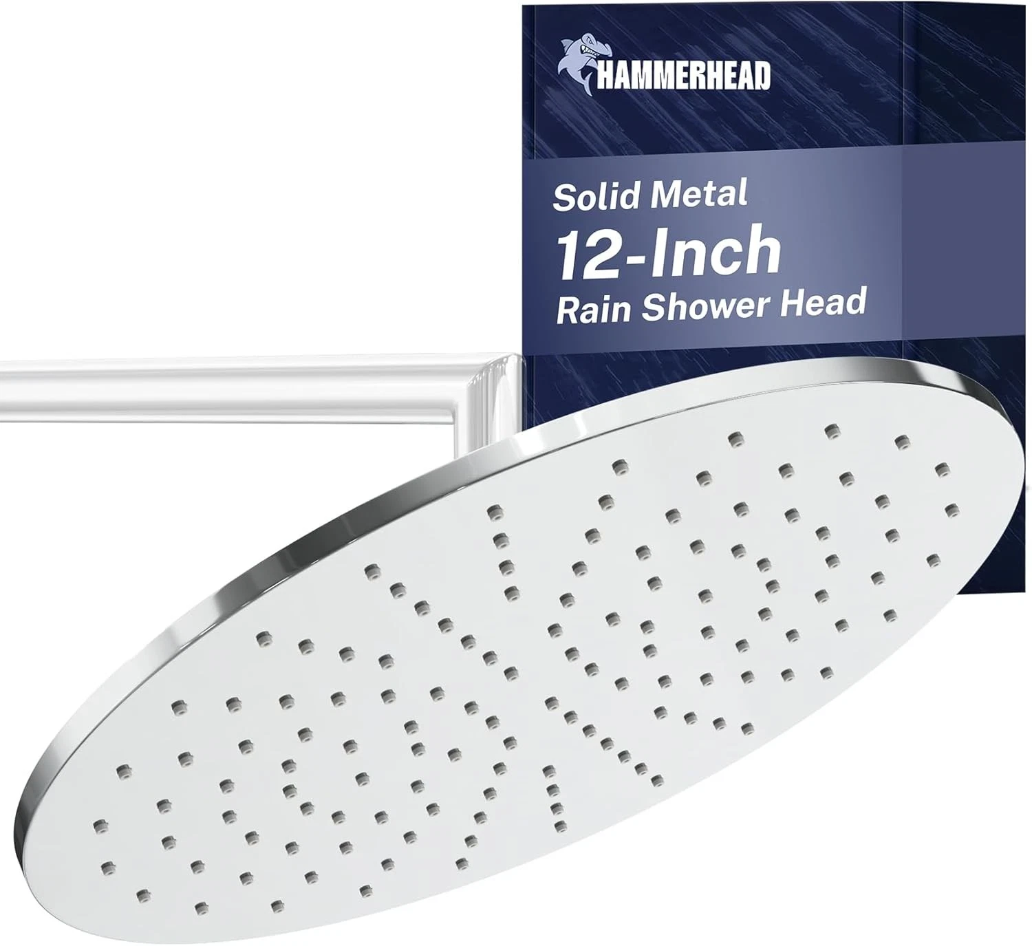 ® Solid Metal 12 Inch Rainfall Shower Head Large Rain Shower Head 2.5 GPM High
