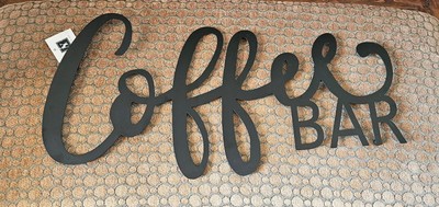 Metal Hanging Coffee Bar Wall Sign Coffee Station Decor for Kitchen Coffee Shop