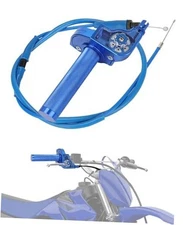 7/8" 22mm Quick Twist Throttle Assembly + Throttle Cable CNC Univerdal for blue