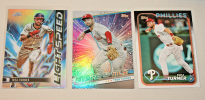 TREA TURNER (3) 2025 TOPPS COSMIC CHROME LIGHT SPEED#LS8 2024 TOPPS STARS & BASE