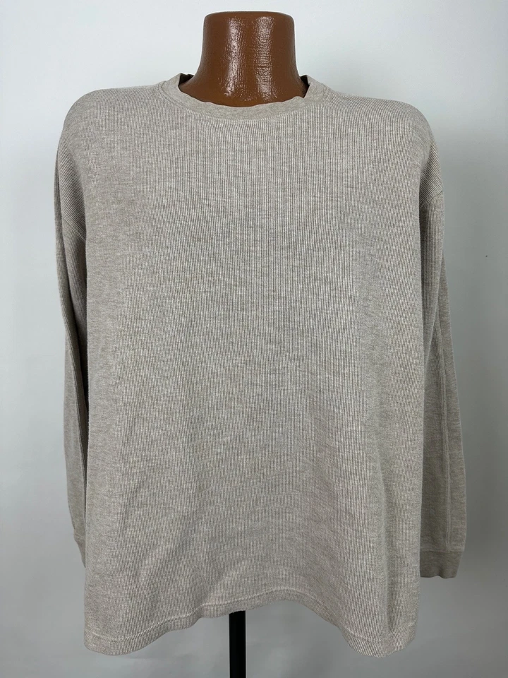 VTG Roundtree Yorke Ribbed Shirt Men 2XL Heather Oatmeal Minimalist Heavy Cotton - Image 2 of 4