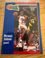 1991 League Leaders Michael Jordan Fleer 91  Basketball  #220 Ultimate Weapon
