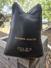 Cole's Acku-Rest Rifle Bench Sand Bag Support Stand Shooting Rest Leather Black