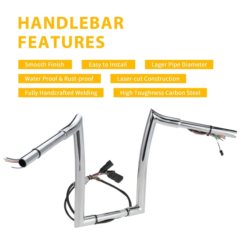 Barra de sujeción precableada Harley 12"" Meathook 1" para Road Glide 2008-2013 Foto 4 de 4