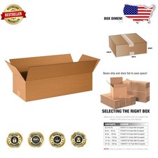 USA Made 24x10x6" Flat Corrugated Boxes, 25 Pack - Apparel & Book Shipping
