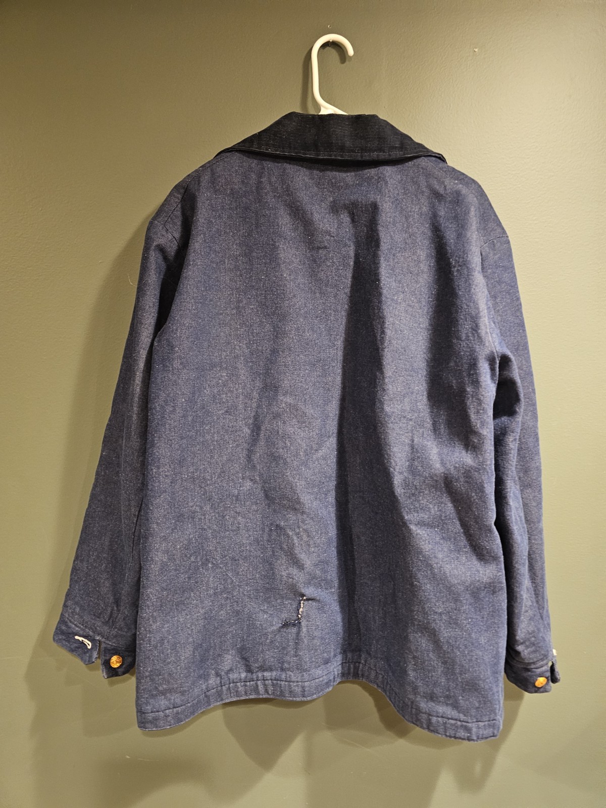 Vintage Wrangler Blue Bell Denim Jacket 46 Sanforized Barn Chore Coat Lined 60s image 2