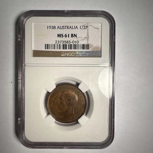 1938 Australia 1/2 Penny NGC MS61BN