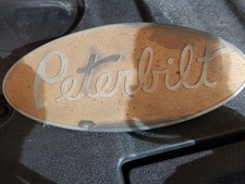 VINTAGE OEM PETERBILT TRACTOR HOOD EMBLEM BADGE SIDE GRILLE OVAL METAL