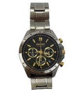 SEIKO Quartz Watch Analog Stainless BLK SLV SS 8T63 0000