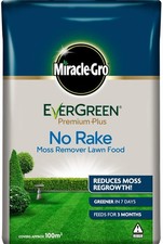 Miracle-Gro EverGreen Premium Plus No Rake Moss Remover Lawn Food 10kg - 100m2