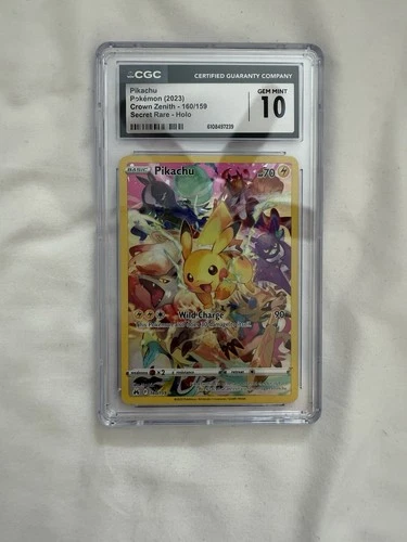 2023 Pokemon Crown Zenith Pikachu Secret Rare Holo #160/159 CGC 10