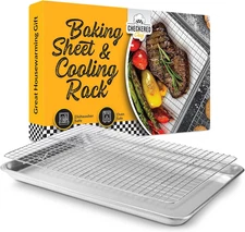 Quarter Sheet Pan with Wire Rack for Cooking - 1/4 Sheet Pan, 13" x 9.5" Aluminu