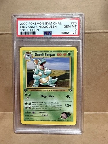 2000 POKEMON GYM CHALLENGE 1ST ED #23 GIOVANNI'S NIDOQUEEN PSA 10