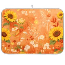 Large Dish Drying Mat Microfiber Drying Mat for Sink Kitchen Counter Yellow S...