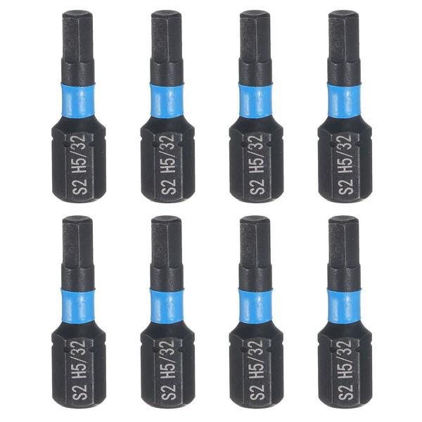 "8 StüCk H5/32 Sae Sechskant-Schraubendreher-Bit 1/4\" Schaft 1\" LäNge Magnetisch"-image