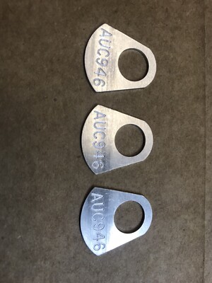3-NEW AUC946 JAGUAR XKE E-TYPE 3.8 SIE CARBURETOR FUEL BOWL TAGS 1961