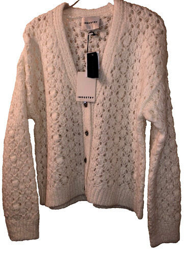 Industry Republic Clothing Alpaka Mischung Strickjacke Pullover M weiß Knopfleiste Damen - Bild 2 von 14