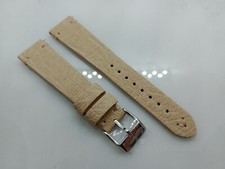 New Geckota 20mm Italian Vegan Leather Quick Release Beige Watch Strap XK34