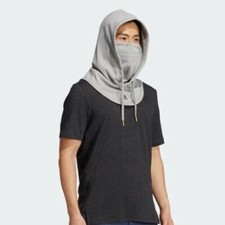 Adidas Unisex Hooded Face Cover with Adjustable Drawcord HA3686 OSFM One Size