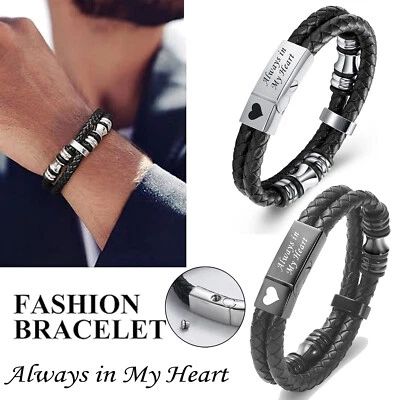 Genuine Leather Urn Cremation Jewelry Urn Bracelet for Ashes Keepsake Bracelets - Image 1 of 4