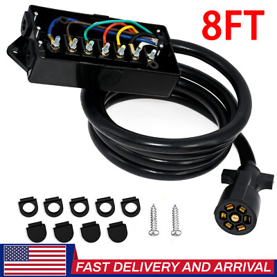 7 Way Trailer Plug Weatherproof Trailer Wiring Harness, Heavy Duty