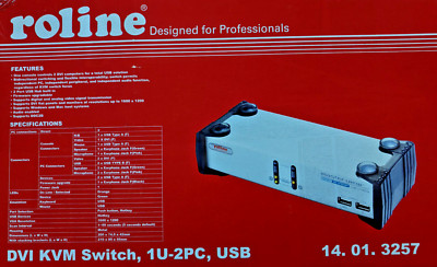 Roline/ATEN CS1762 KVM Switch DVI, USB, Audio, USB-Hub, 2 Ports [NEU/OVP]