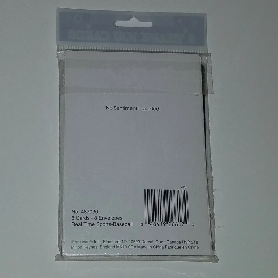 NEW Baseball Thank You Cards (Blank Inside) Softball Sports Team Birthday Coach - Image 2 of 2