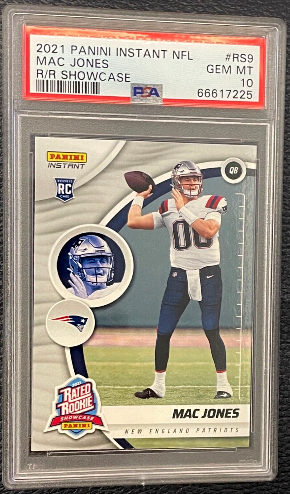MAC JONES 2021 Panini Instant Rated Rookie Showcase RC #RS9 PSA 10 GEM #'d /1732