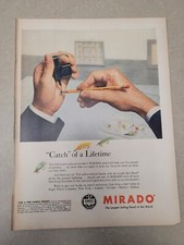 1956 VTG Orig Magazine Ad Fishing Fisherman's Scale Proves MIRADO Take Pressure