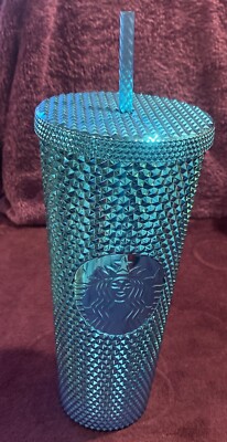 Starbucks Venti Size Shiny Blue , Teal Cold Cup NWT 24 Oz