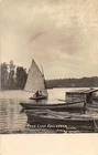 H57/ Finlayson Minnesota RPPC Postcard c1914 Pine Lake Sailboat Dock 67