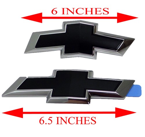 GM Black/Chrome Bowtie Emblems For 2013-2017 Chevrolet Traverse - Front Grille & Rear Endgate (Part #23213446) 5 thumbnail image