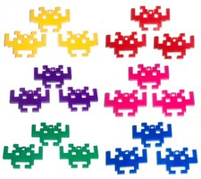80s Retro Geek Arcade Space Invader acrylic Charms x 3 lot Kawaii Kitsch up