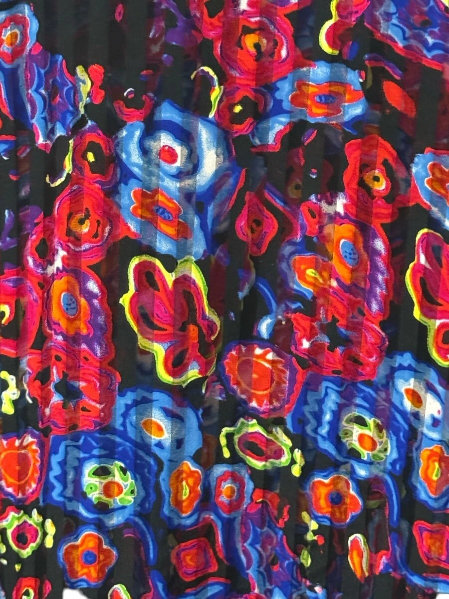 Camicia vintage Versace seta trasparente multicolore disegno floreale taglia 48