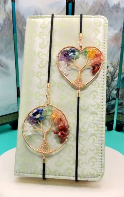 CRYSTAL TREE of LIFE ELASTIC BOOKMARK VALENTINE, MUM READERS GIFT