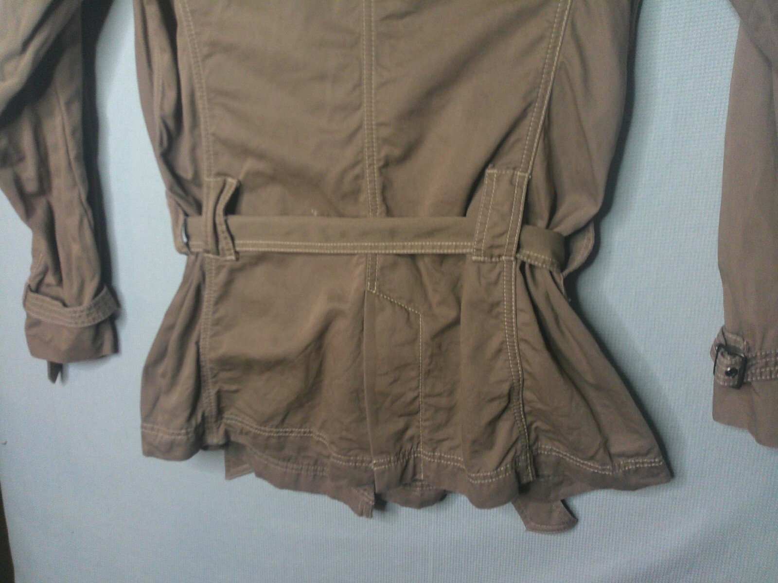 Gap Double Breasted Jacket Womens Medium Tan Belt… - image 17