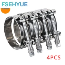(4)Stainless Steel T Bolt Clamps ID 2.5" inch Clamp 66mm-74mm Silicone Hose