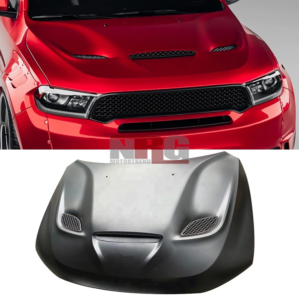 For 2011-2023 Dodge Durango SRT Hellcat style ALUMINUM hood with 3 vented bezels