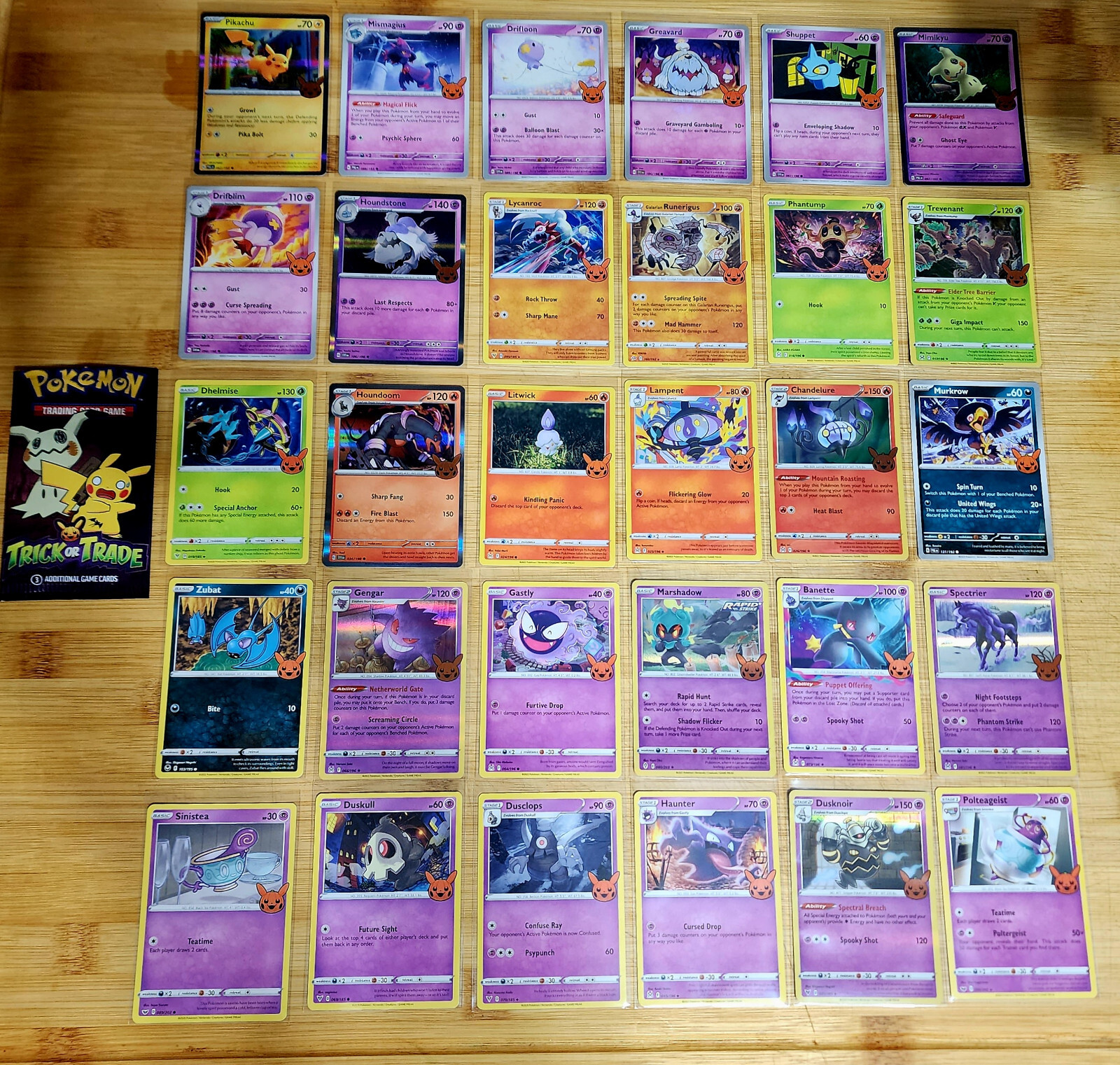 Pokemon 2023 Halloween Trick or Trade Complete Set of 30 all in sleeves