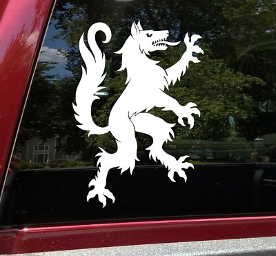 Heraldic Wolf Vinyl Decal V2 - Coat of Arms Heraldry Charge - Die Cut Sticker