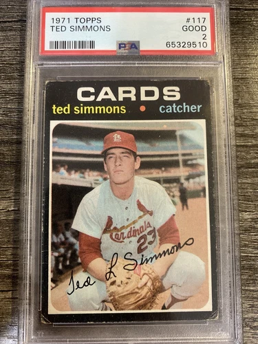 1971 Topps #117 Ted Simmons St. Louis Cardinals PSA 2 GOOD