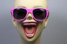 PINK SUNGLASSES RETRO Vintage 80's black lens
