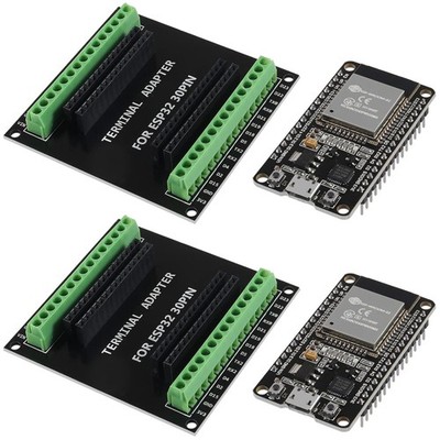 2 Sets ESP32 Development Board with Breakout Board Shield