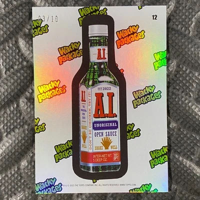 TOPPS WACKY PACKAGES 2025 ALL-NEW SERIES A1 OPEN SAUCE #12 LOGO FOIL 03/10 - Image 1 of 2