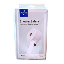 MedLine Shower Safely Handheld Shower Spray Extra Long White 7' Hose