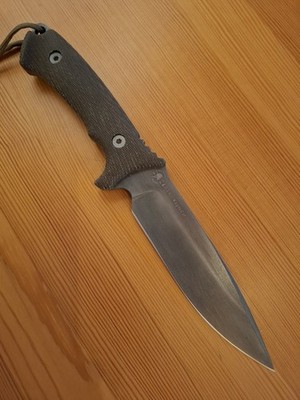 Spartan Blades Harsey Difensa modifiziert Stonewashfinish mit Kydex Scheide