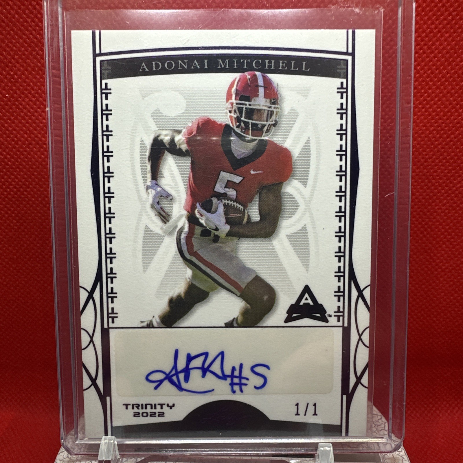 Adonai Mitchell 2022 Leaf Trinity Black Rookie Autograph BA-AM1 1/1